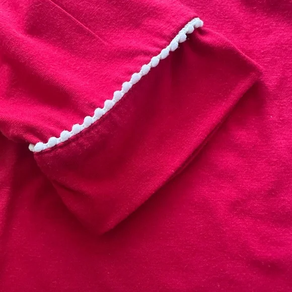 Cynthia Rowley 2pc Long PJ’s in Candy Apple Red w/White Embroidered Piping - SM - Picture 10 of 12